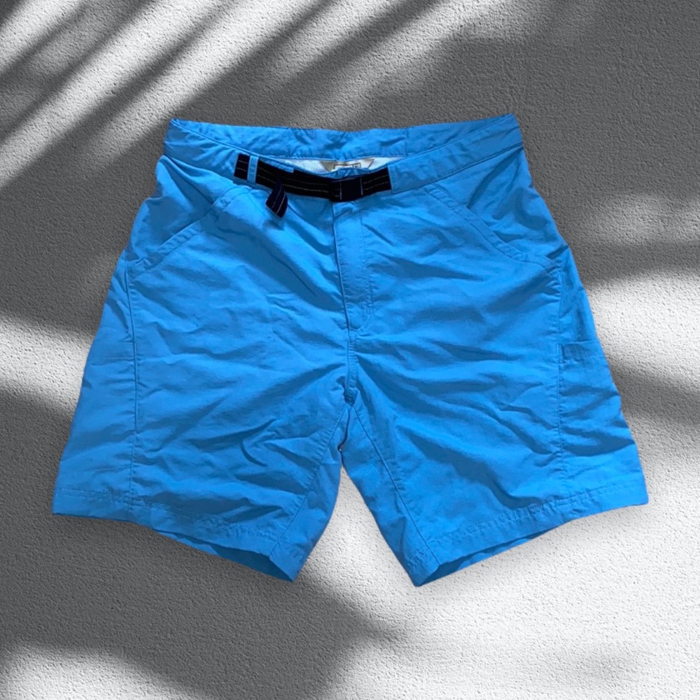 2/$30 RETRO L.L. Bean Light Blue Supplex Belted Shorts